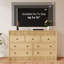 Commode 6 tiroirs cannelés, commode 6 tiroirs de 47 po de largeur avec panneau ondulé double, armoire de rangement en bois pour chambre d'enfant-2025974457