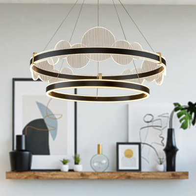 2-Light LED Tiered Circle Chandelier