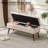 Delmy Linen Upholstered Storage Bench with Wood Base Tufted Ottoman-677640520