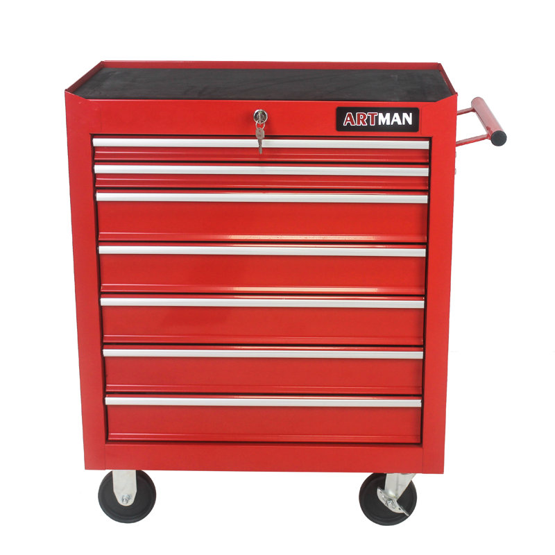 Commode d'appoint Monteen, Gris et rouge