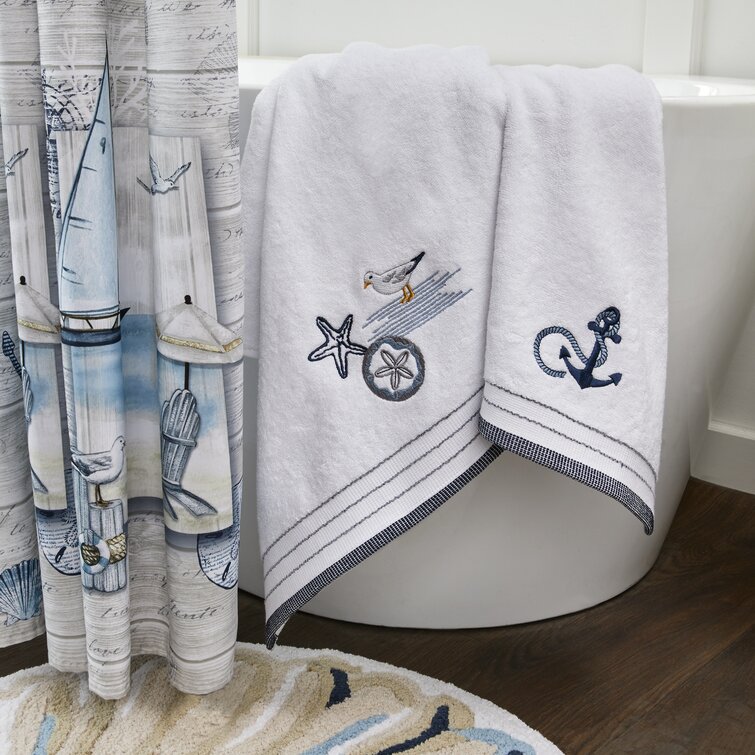 McKenney Sea Drift 100% Cotton Bath Towel Rosecliff Heights