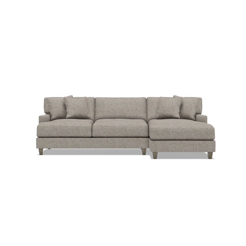 Mila 2-Piece Fabric Sectional, Beige Polyester, Right Hand Facing, 33.5" H x 101" W x 61" D