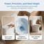 Toilette moderne une pièce à double chasse, 1,1 / 1,6 GPF, chasse Tornado, hauteur ADA 17 po, conception sans rebord, siège à fermeture en douceur, blanc brillant, standard 12 po brut