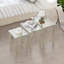 Airete Glass 3 Piece Square Nest of Tables End Side Table Living Room Furniture