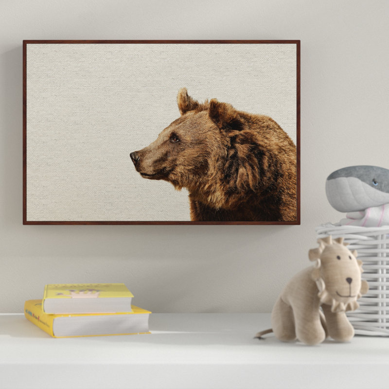 Side Furry Bear - Drawing on Canvas, 101cm H x 152cm W x 3.81cm D