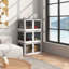 Armoire décorative, bacs de rangement empilables 32 gallons avec couvercles, 3 ensembles de rangement pliables
