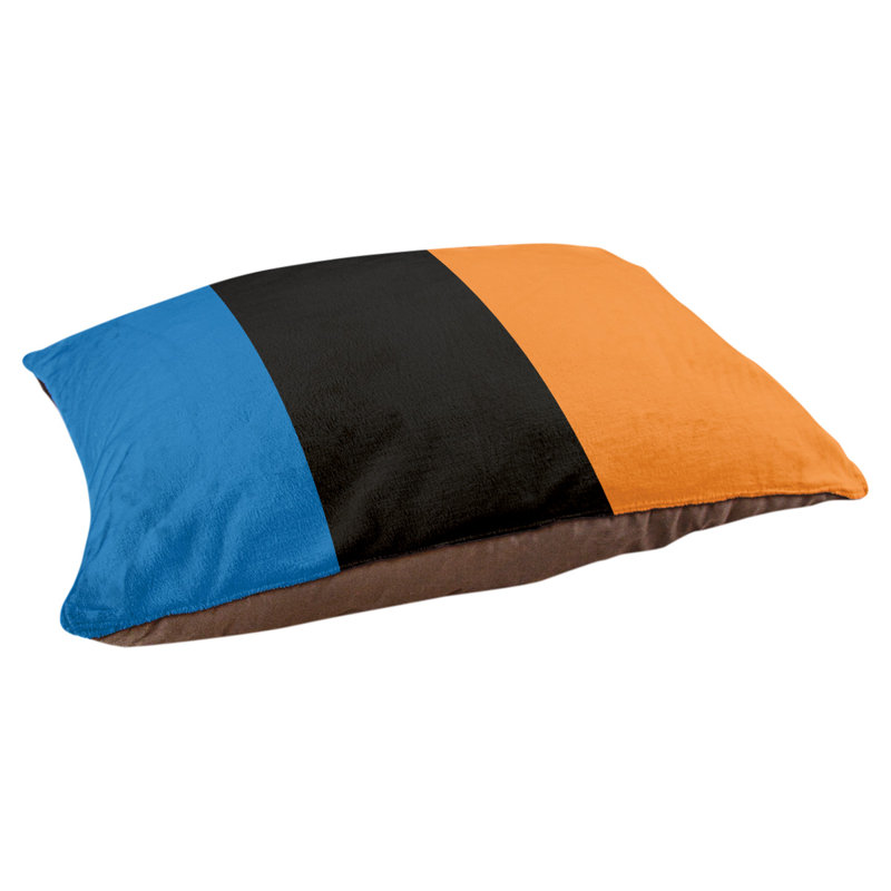 Coussin d'intérieur New York, Moyen (l 28 po x P 18 po x H 9,5 po), Bleu / noir / orange