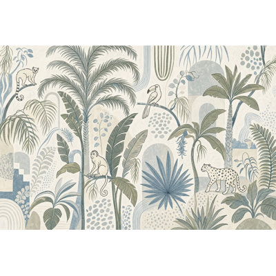 Papier peint amovible de feuilles de bananier tropical