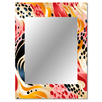 Carvey Multicolor Urban Elegance - Geometric  Decorative Mirror, Geometric Wall Mirror, Printed Metal Art