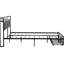 Structure de lit plateforme grand en métal avec tiroir - tête de lit tapissier, aucun sommier tapissier requis, rangement inférieur, stable et silencieux, largeur de 58,41 po + revêtement moderne requis, facile à assembler, poids de 69,47 lb,