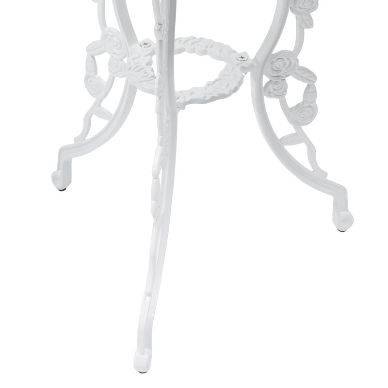 Louise 2 - Person Patio Dining Set with Round Table, White