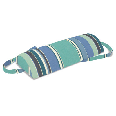 Casual Cushion Outdoor Chaise Headrest Pillow, Striped Sunbrella Fade-Resistant for Chaise Loungers & Pool Recliners, 19"W x 8.5"L, 3.25" thick, Removable Cover, Dolce Oasis