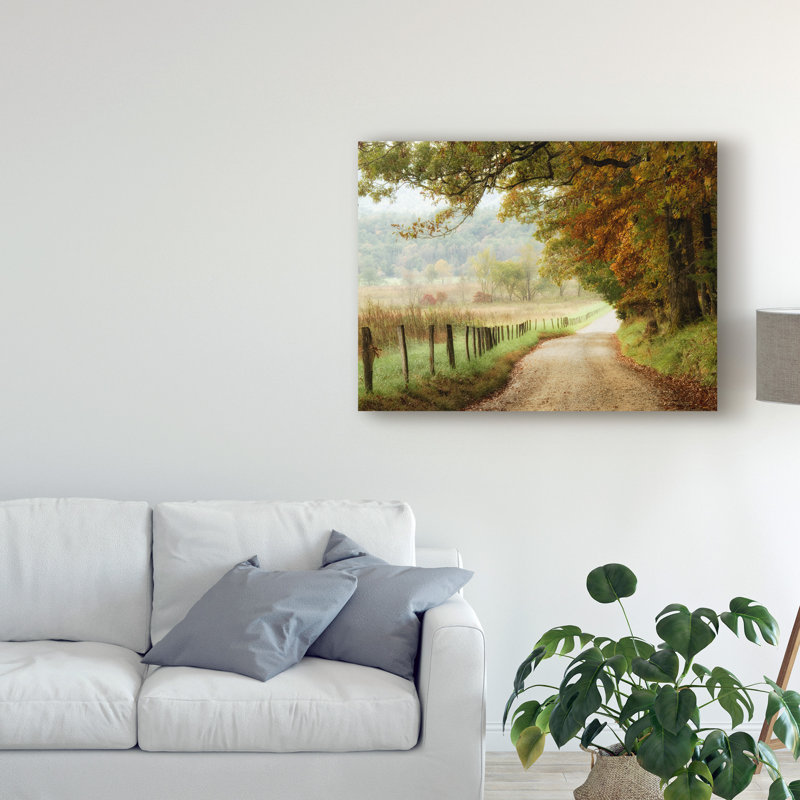 «Autumn on a Country Road» par Danny Head - reproduction de photo sur toile, H 35 po x l 47 po x P 2 po