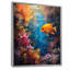 Orange, bleu, corail, poisson rouge, Marvel - art mural de mur de corail, salon-1717087424-1745399147
