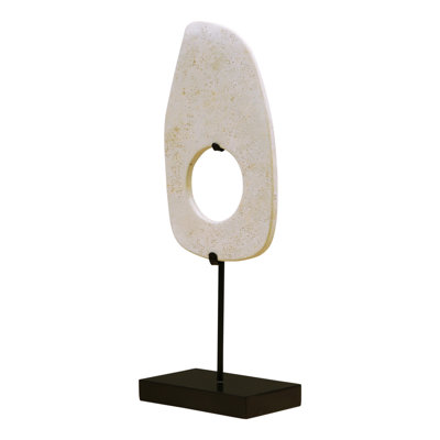 Lily''s Living 17.3" H Offwhite Marble Jade Axe Statue With Stand