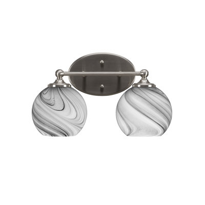 Capri Light Bath Bar Shown With 5.75" Onyx Swirl Glass
