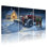 «Christmas Snowy Chapel», camionneurs rouges, scène d'hiver, ensemble de 3 impressions sur toile
