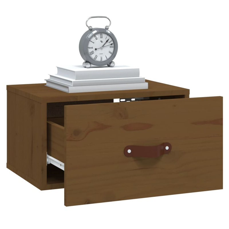 Fresnes 40cm W Manufactured Wood Bedside Table, Brown