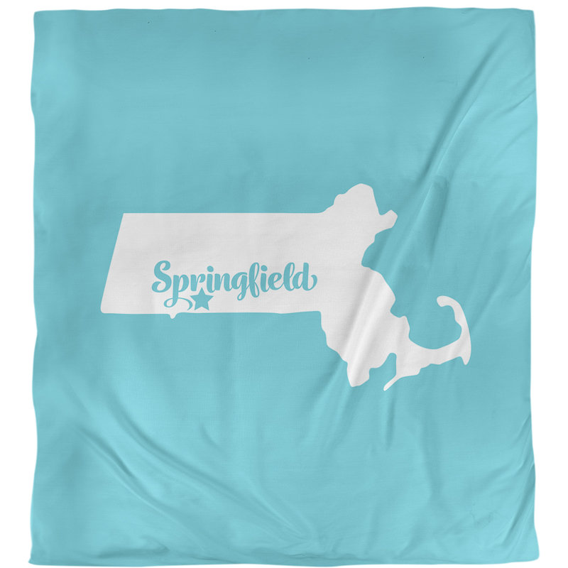 Housse de couette simple Massachusetts, Housse de couette pour grand lit, Bleu sarcelle, Microfibre