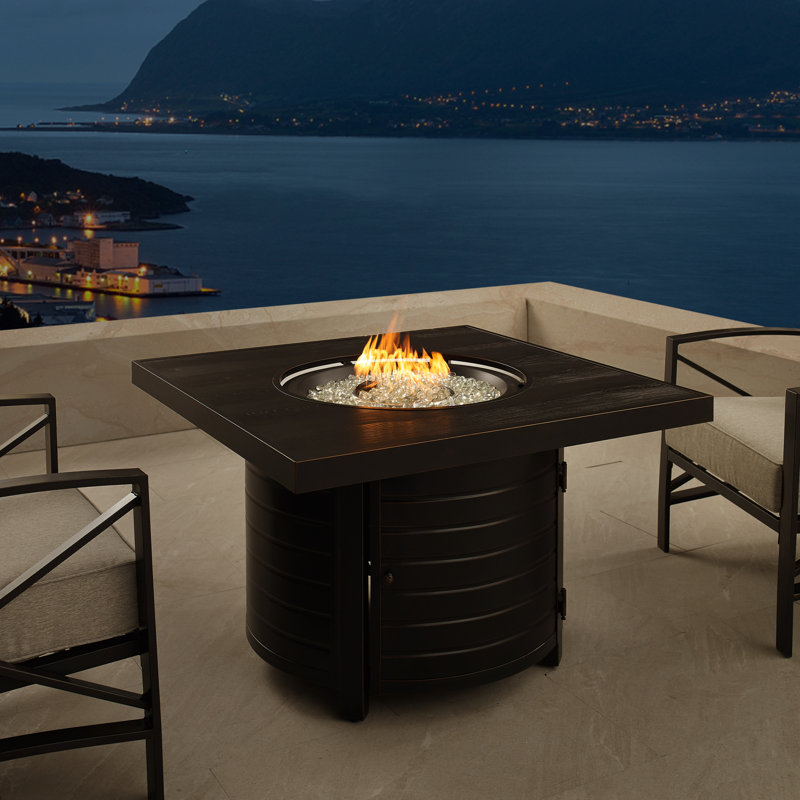 Table de foyer d'extérieur au gaz convertible en aluminium de 40 po Yorke