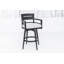 Tabourets de patio (ensemble de 2) - Chaises de bar pivotantes à 360 ° d'extérieur avec coussin Sunbrella, structure en aluminium résistant à la rouille et repose-pieds intégré - Noir Ember