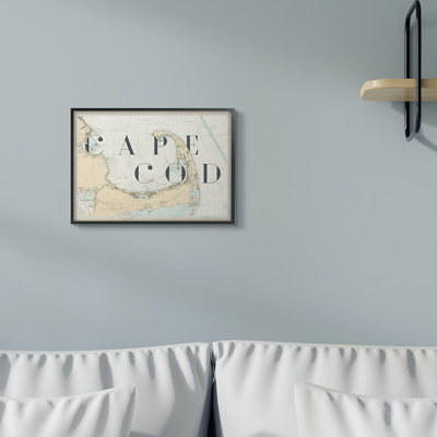 «Cape Cod Beach Vintage Map Word Design», impression