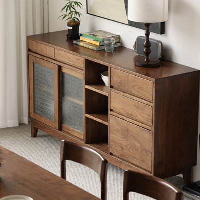 Armoire de rangement rétro en bois de noyer noir