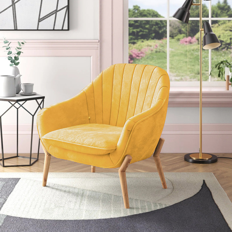 Hrahad Upholstered Armchair, Yellow