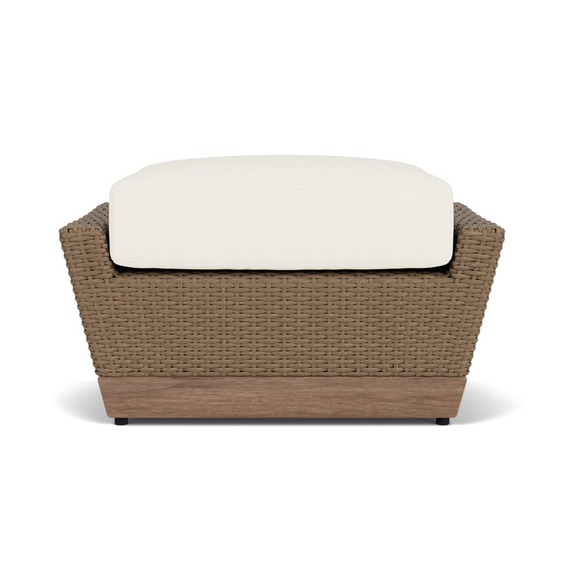 Charisma Rectangle Outdoor Ottoman Patio Ottoman, Sailcloth Salt