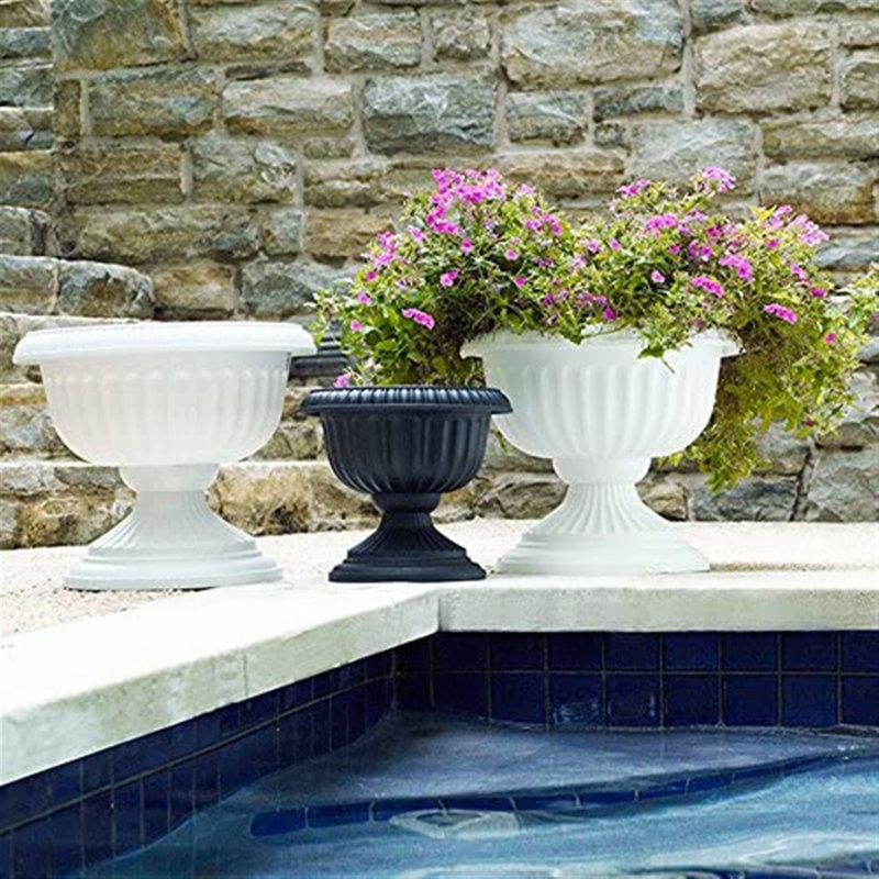 Antonie Urn Planter, Black, 14.5" H x 18" W x 18" D