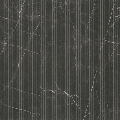 Striara Marvelle 16'' X 48'' Satin Ceramic Marble Look Fluted Wall Tile