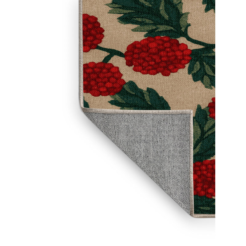  Tapis lavable avec baies de Goji, Rectangle 7 pi x 9 pi