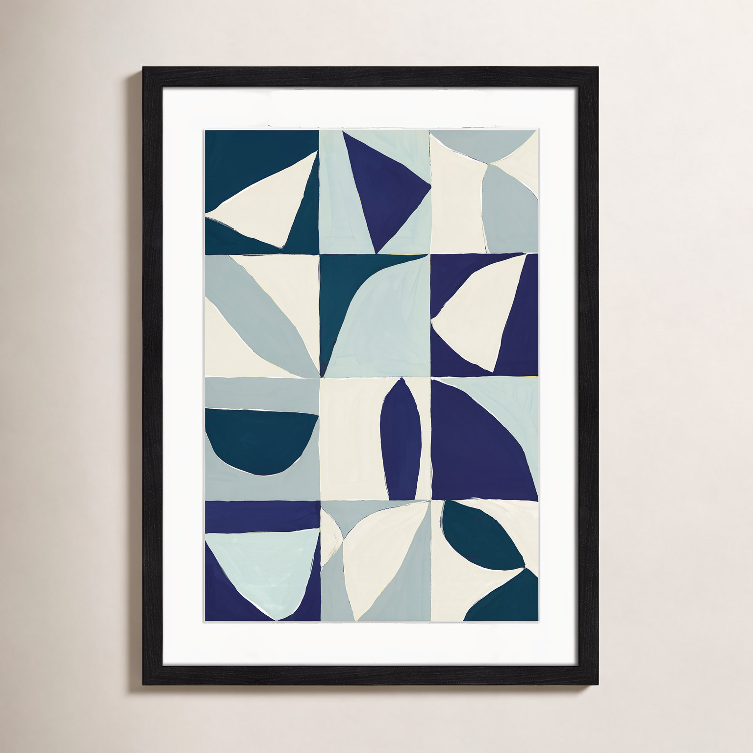 Hestia "Yellow Mayan I Blue Version" Print, 23" H x 17" W x 0.75" D, Black