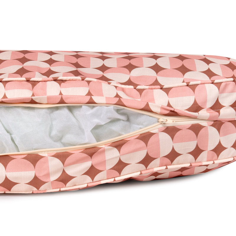 Lit ovale pour animaux avec housse amovible, Rosé, Large (45"w x 28"d x 6"h)