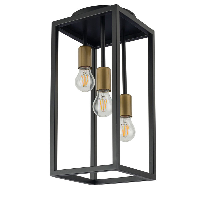 Eithne Flush Mount, Black/Gold