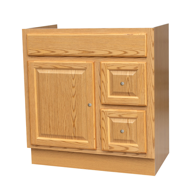 Honey Amber raised panel 30" vanity cabinet