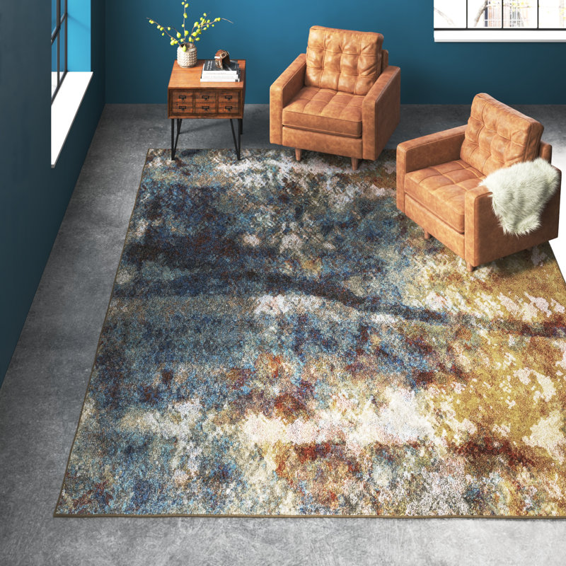 Abstract Indoor Rug, Rectangle 6'7" x 9'2"