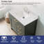 Plateau de meuble-lavabo en pierre reconstituée 36 po avec lavabo - pour remplacement de meuble-lavabo, sans armoire