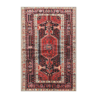 Tapis rouge/vert traditionnel Yayla