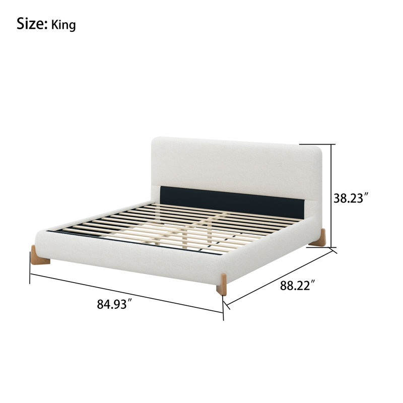 Grand lit plateforme tapissier Modern, Grand