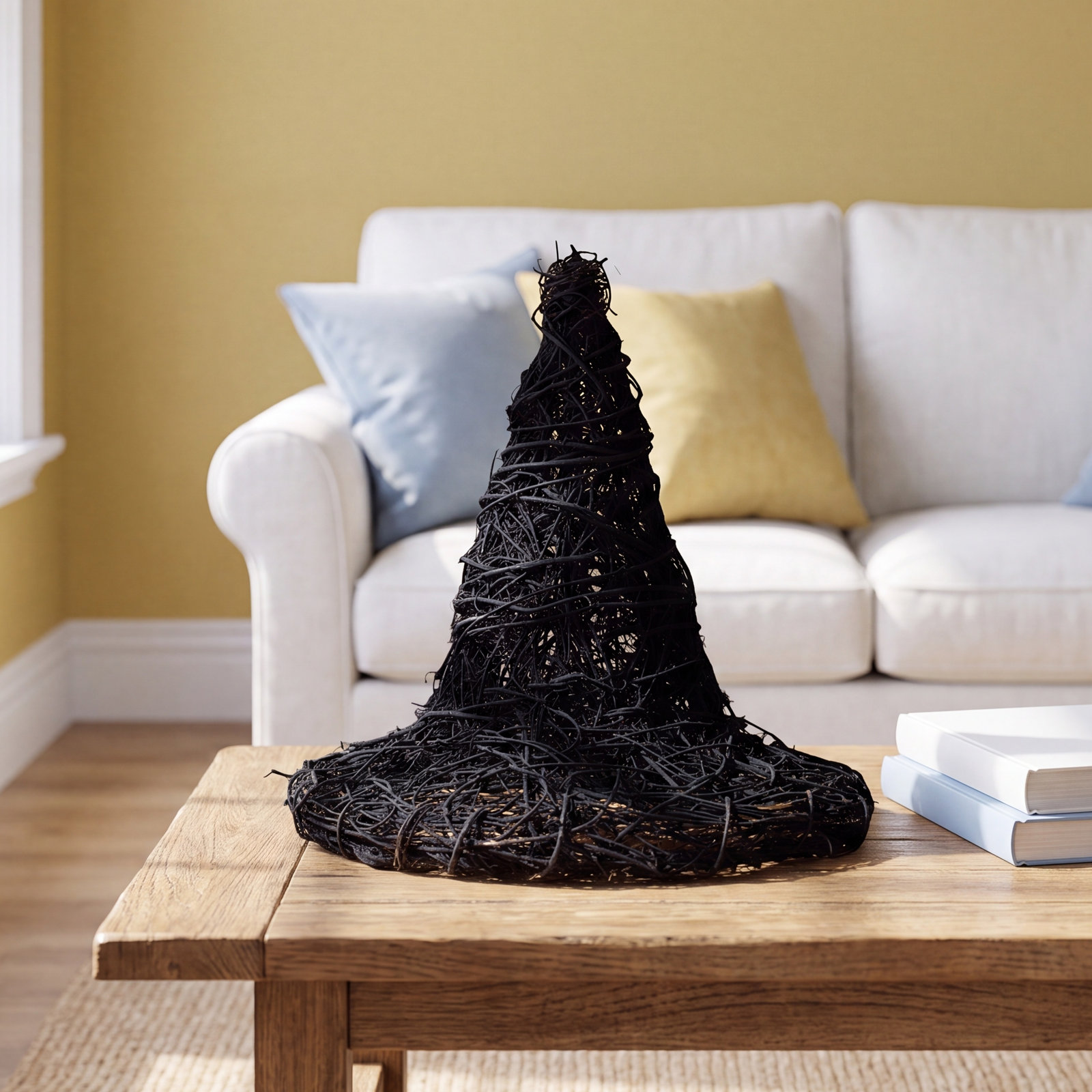 Painted Twig Witch Hat Holiday Accent