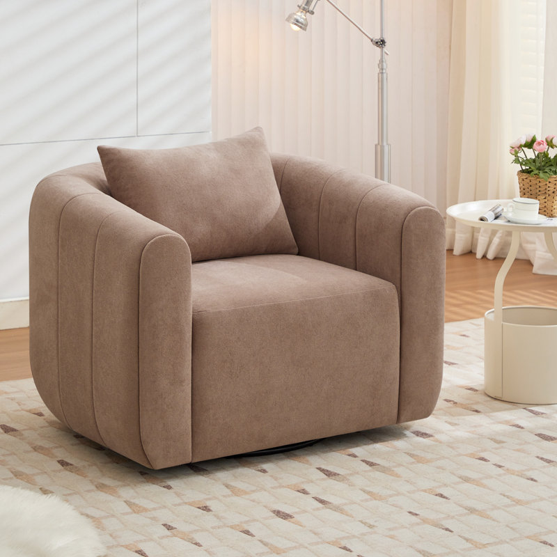 Fauteuil pivotant de 36 po de largeur, Polyester brun