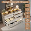 Ensemble de chambre à coucher Dougal 4 pièces, commode et table de chevet laquées, gris-1199691487