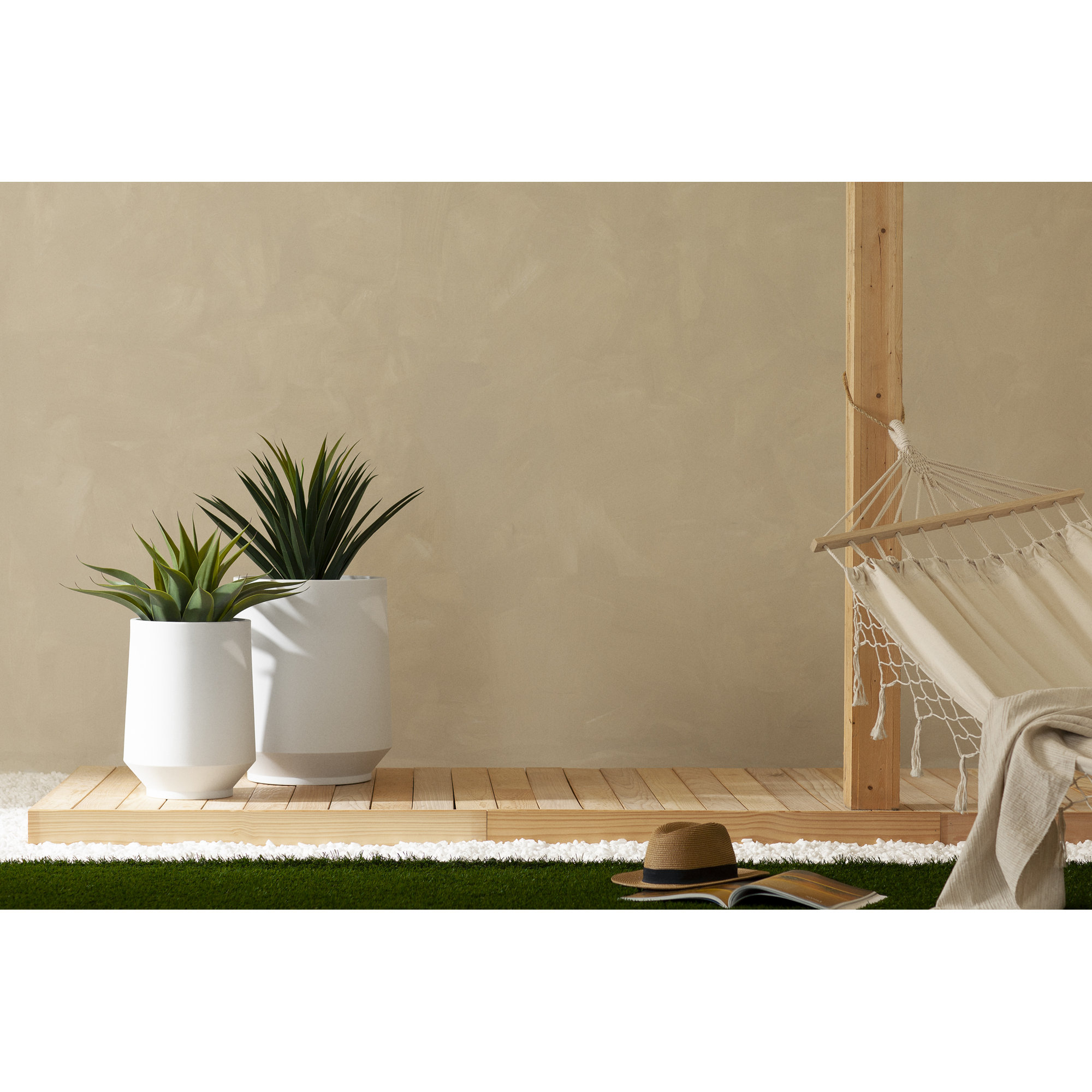 Dalya Pot Planter, White, 19.5" H x 16.25" W x 16.25" D
