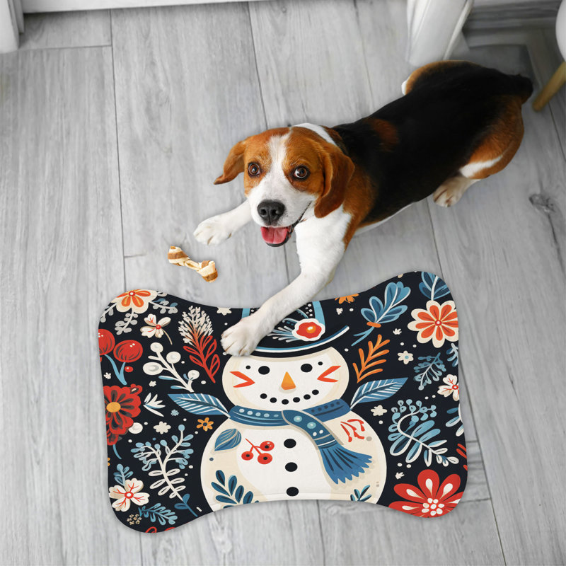 Tapis d'alimentation en os 1 pièce Scandi Snowmen Art, 18"