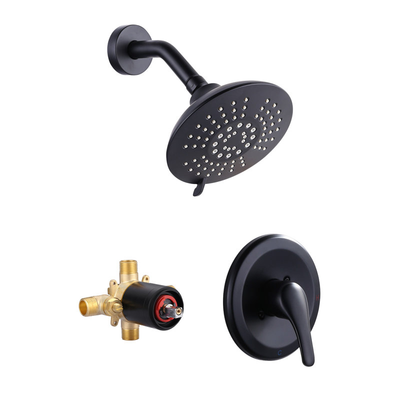 5-Spray Shower Faucet 1.8 GPM With Pressure Balance, Matte Black