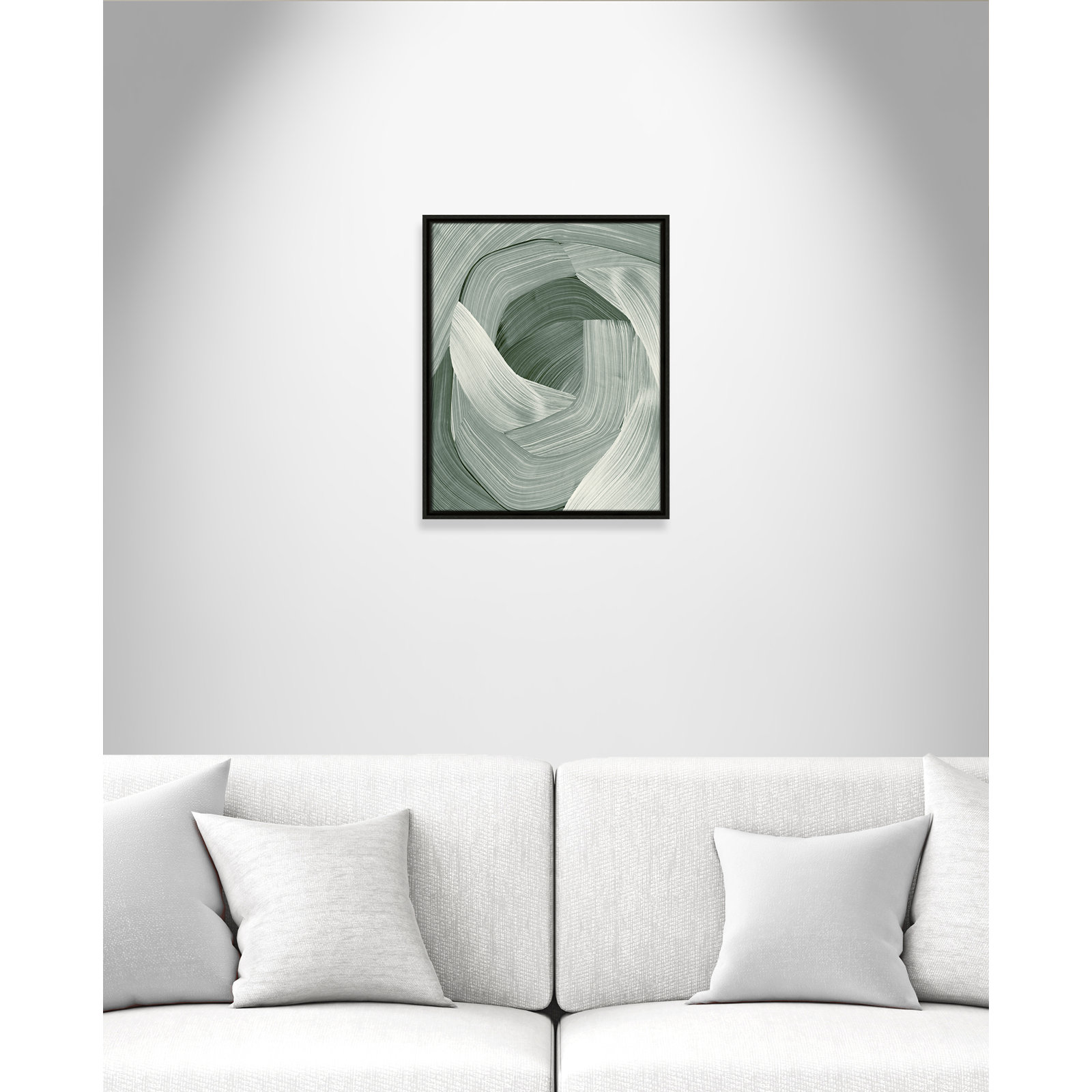 Enriched Emerald - Floater Frame Graphic Art Print on Canvas, Espresso , 21.5" H x 17.5" W