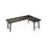 Bureau d'écriture en bois massif noir en forme de L