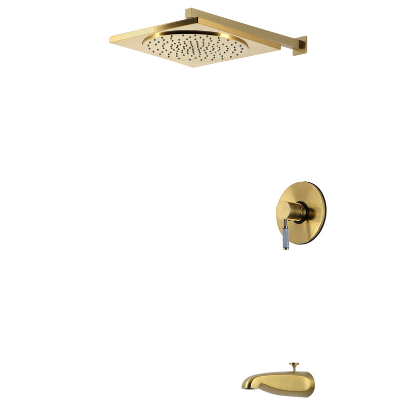 Kingston Brass Verona Single-Handle Pressure Balanced Tub and Shower Faucet, Brushed Brass