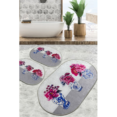 Ensemble de tapis de bain luxueux (3 pièces), en polyester doux, 23,6 po x 39,4 po (1 pièce) et 19,7 po x 23,6 po (2 pièces) | Antibactérien, antidérapant, 20,5 oz / pied carré | Lavable à la machine et durable, parfait pour les salles de bain élégantes